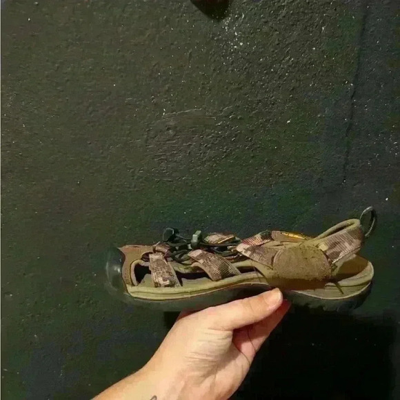 Kids Keen Brown Green Camo Sandals Size 6 - Picture 3 of 8